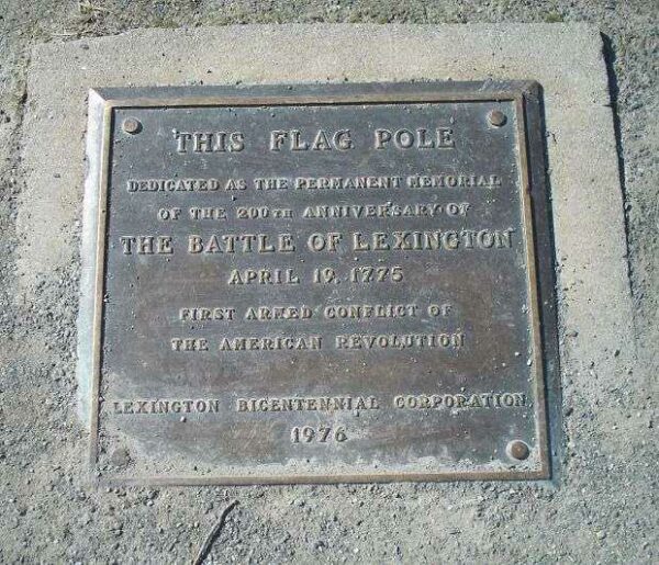 THIS FLAG POLE REVOLUTIONARY WAR MEMORIAL PLAQUE
