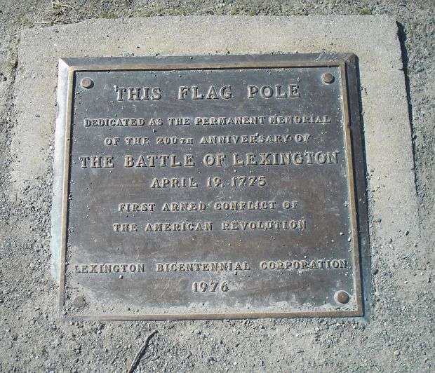 THIS FLAG POLE REVOLUTIONARY WAR MEMORIAL PLAQUE