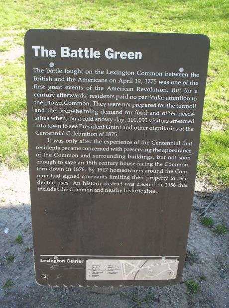 THE BATTLE GREEN WAR MEMORIAL MARKER