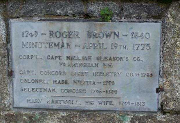 ROGER BROWN REVOLUTIONARY WAR MEMORIAL PLAQUE