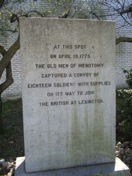 OLD MEN OF MENOTOMY REVOLUTIONARY WAR MEMORIAL