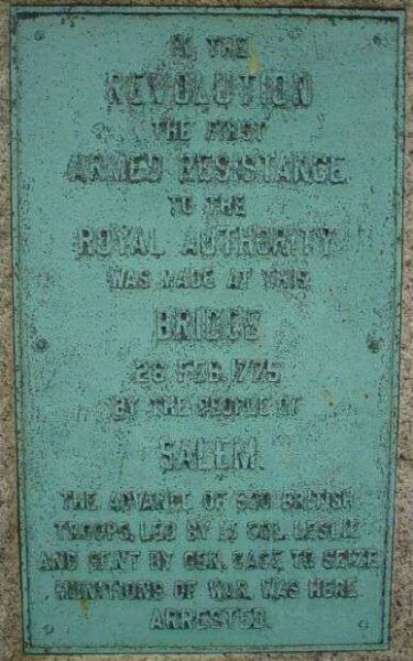 FIRST ARMED RESISTANCE REVOLUTIONARY WAR MEMORIAL