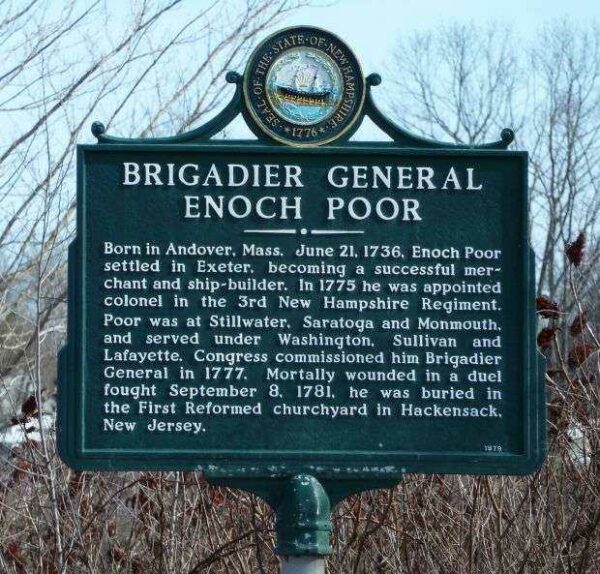 BRIGADIER GENERAL ENOCH POOR WAR MEMORIAL MARKER