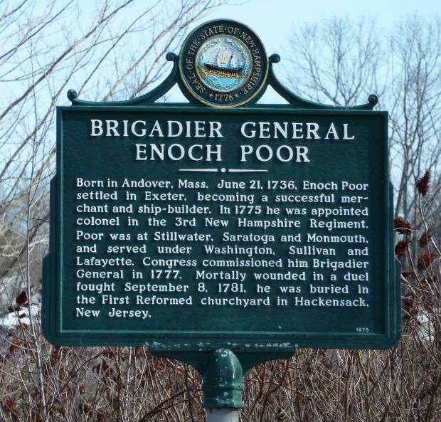 BRIGADIER GENERAL ENOCH POOR WAR MEMORIAL MARKER