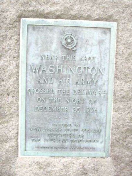 WASHINGTON CROSSED THE DELAWARE WAR MEMORIAL PLAQUE