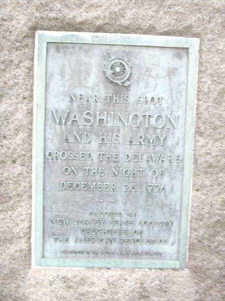WASHINGTON CROSSED THE DELAWARE WAR MEMORIAL PLAQUE