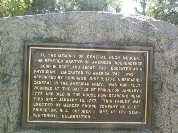 TO THE MEMORY OF GENERAL HUGH MERCER WAR MEMORIAL