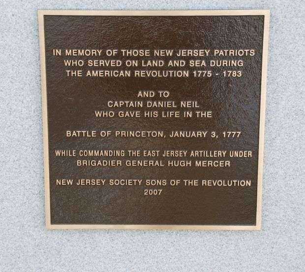 NEW JERSEY PATRIOTS WAR MEMORIAL PLAQUE