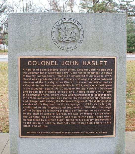 COLONEL JOHN HASLET REVOLUTIONARY WAR MEMORIAL