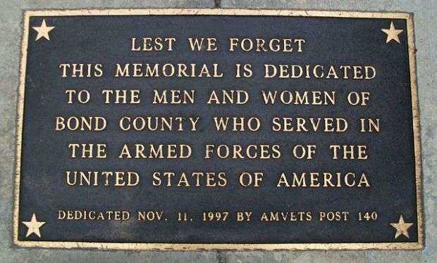 BOND COUNTY VETERANS MEMORIAL PLAQUE