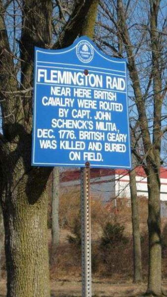 FLEMINGTON RAID REVOLUTIONARY WAR MEMORIAL MARKER