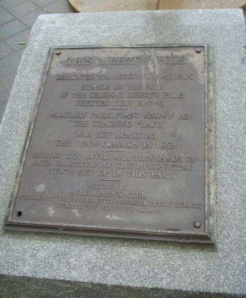 THIS LIBERTY POLE MEMORIAL PLAQUE