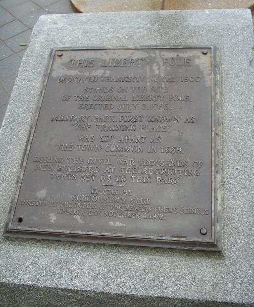 THIS LIBERTY POLE MEMORIAL PLAQUE