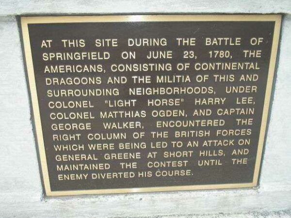 BATTLE OF SPRINGFIELD WAR MEMORIAL PLAQUE