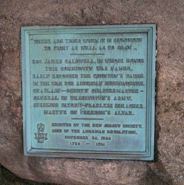 REV. JAMES CALDWELL REVOLUTIONARY WAR MEMORIAL