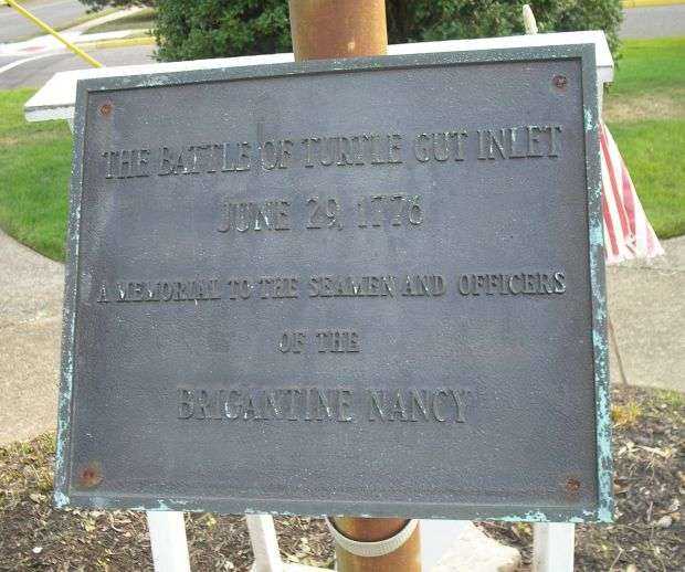 THE BATTLE OF TURTLE GUT INLET WAR MEMORIAL PLAQUE