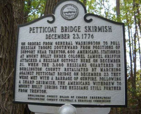 PETTICOAT BRIDGE SKIRMISH WAR MEMORIAL MARKER