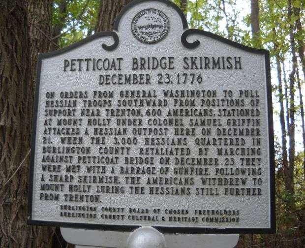 PETTICOAT BRIDGE SKIRMISH WAR MEMORIAL MARKER