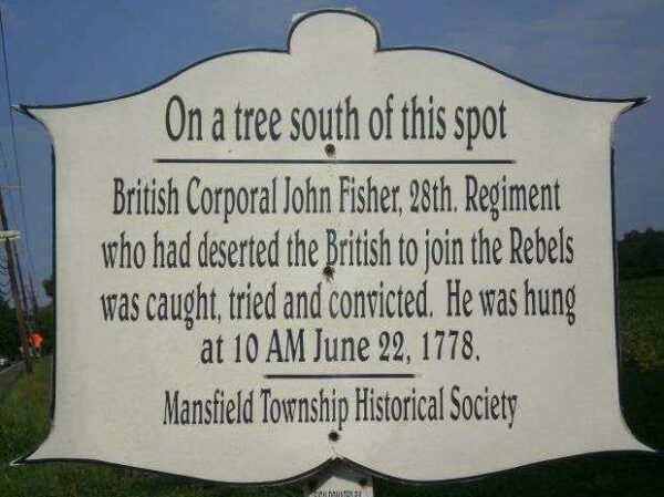 ON A TREE SOUTH OF THIS SPOT WAR MEMORIAL MARKER