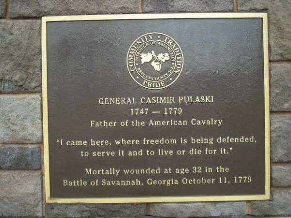 WALLINGTON GENERAL CASIMIR PULASKI WAR MEMORIAL PLAQUE