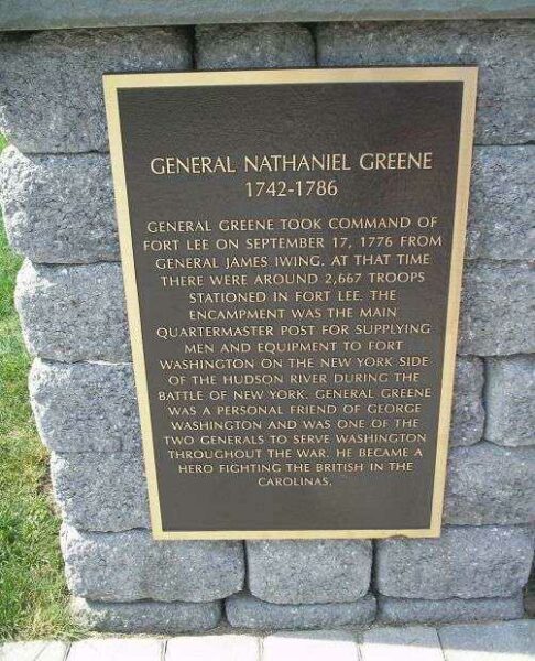 GENERAL NATHANIEL GREENE WAR MEMORIAL PLAQUE