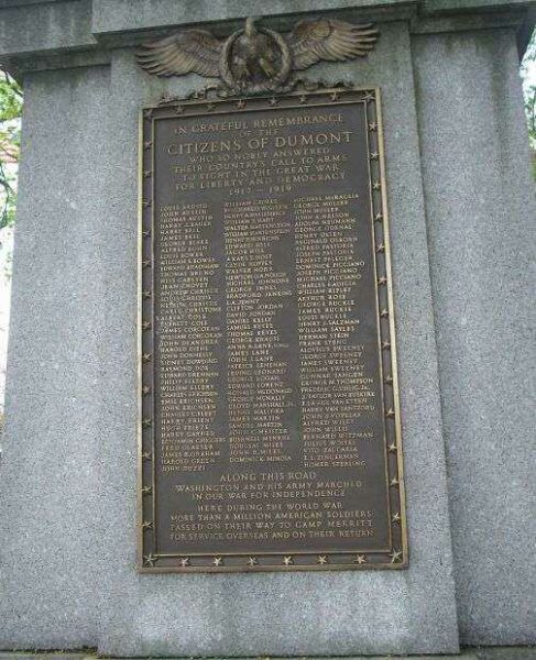 DUMONT WORLD WAR I MEMORIAL