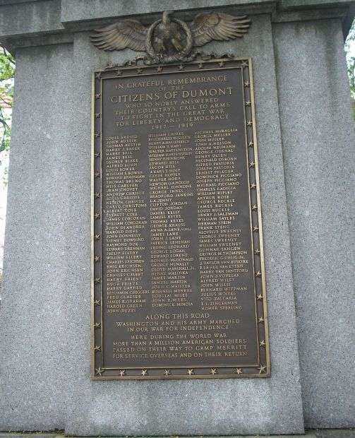 DUMONT WORLD WAR I MEMORIAL