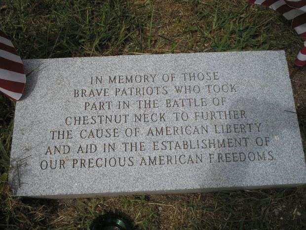 BATTLE OF CHESTNUT NECK WAR MEMORIAL STONE