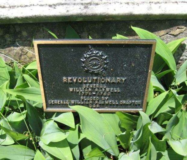 GENERAL WILLIAM MAXWELL REVOLUTIONARY WAR MEMORIAL PLAQUE
