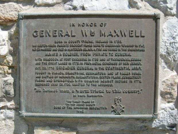 GENERAL WM MAXWELL REVOLUTIONARY WAR MEMORIAL PLAQUE