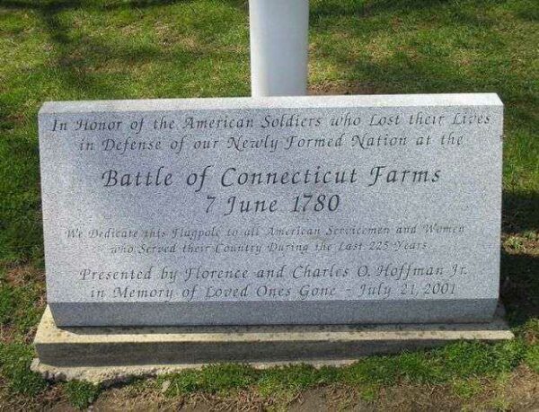 BATTLE OF CONNECTICUT FARMS MEMORIAL FLAGPOLE STONE