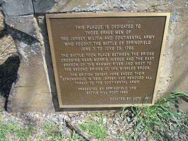 THE JERSEY MILITIA AND CONTINENTAL ARMY MEMORIAL PLAQUE