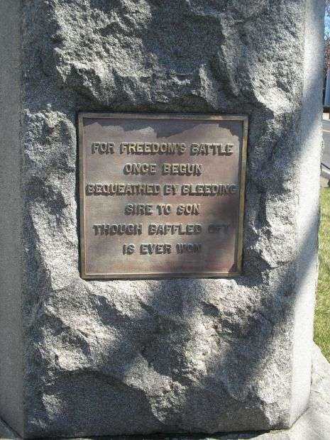 SPRINGFIELD MINUTEMAN MEMORIAL PLAQUE II