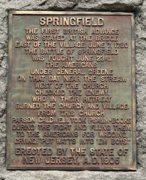 SPRINGFIELD MINUTEMAN MEMORIAL PLAQUE I