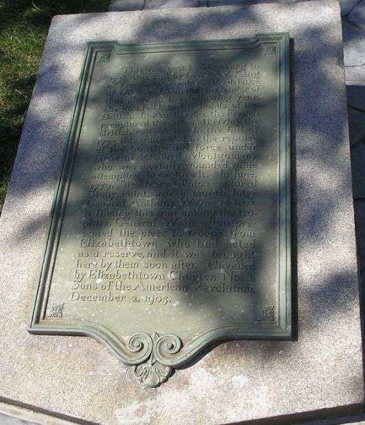 REVOLUTIONARY WAR MEMORIAL CANNON PLAQUE