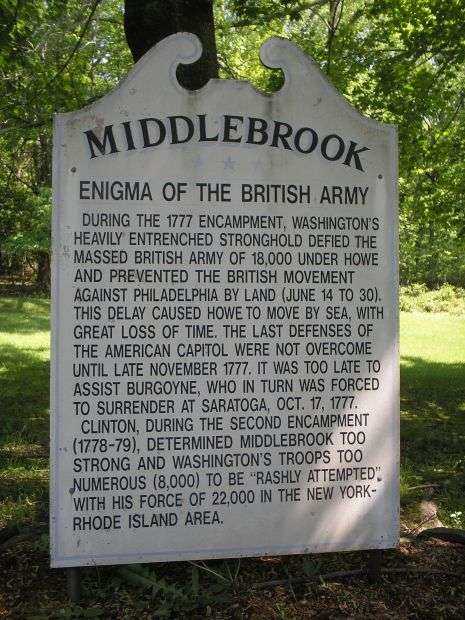 MIDDLEBROOK REVOLUTIONARY WAR MEMORIAL MARKER