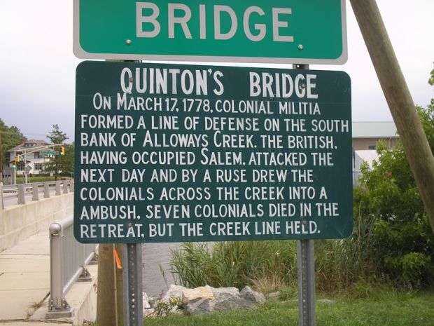 QUINTON’S BRIDGE REVOLUTIONARY WAR MEMORIAL MARKER
