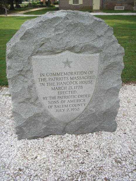 PATRIOTS MASSACRED IN THE HANCOCK HOUSE WAR MEMORIAL
