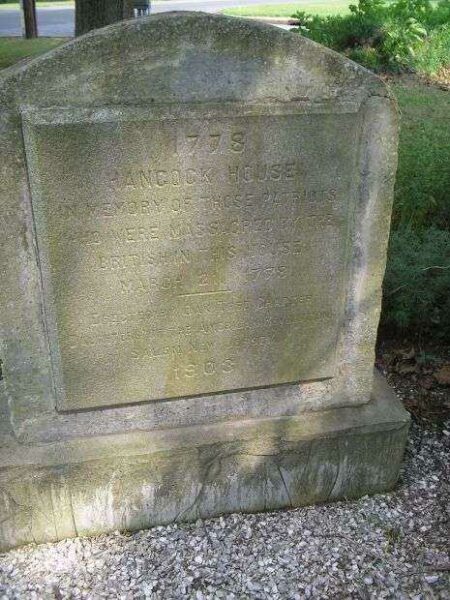 HANCOCK HOUSE REVOLUTIONARY WAR MEMORIAL