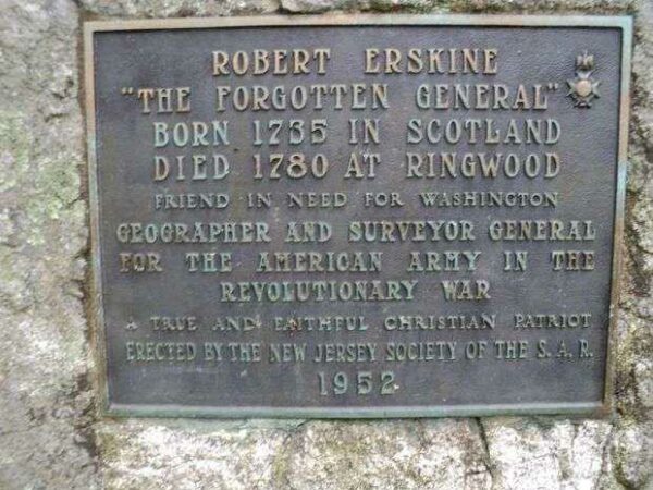 ROBERT ERSKINE “THE FORGOTTEN GENERAL” REVOLUTIONARY WAR MEMORIAL