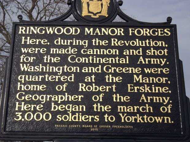 RINGWOOD MANOR FORGES REVOLUTIONARY WAR MEMORIAL MARKER