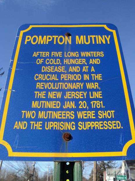 POMPTON MUTINY REVOLUTIONARY WAR MEMORIAL MARKER