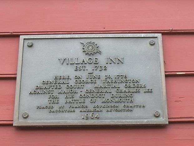 VILLAGE INN REVOLUTIONARY WAR MEMORIAL PLAQUE
