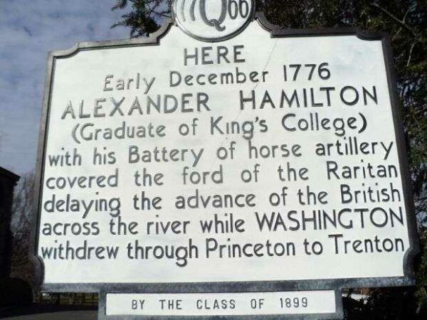 ALEXANDER HAMILTON HORSE ARTILLERY WAR MEMORIAL MARKER