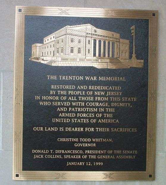 THE TRENTON WAR MEMORIAL PLAQUE