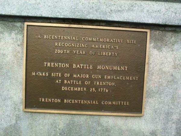 TRENTON BATTLE MONUMENT BICENTENNIAL MEMORIAL PLAQUE