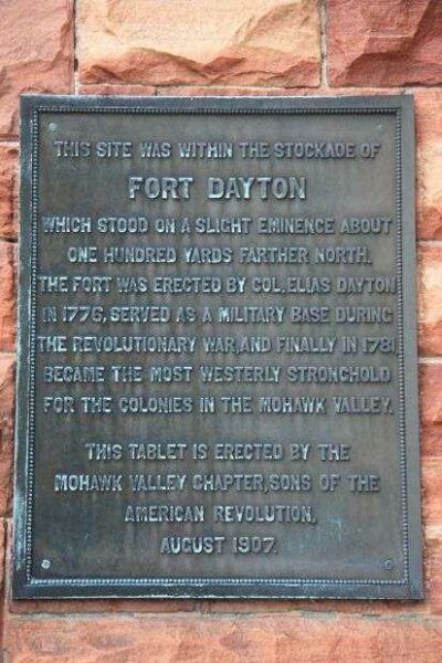 FORT DAYTON REVOLUTIONARY WAR MEMORIAL PLAQUE