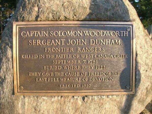 CAPTAIN SOLOMON WOODWORTH AND SERGEANT JOHN DUNHAM MEMORIAL PLAQUE