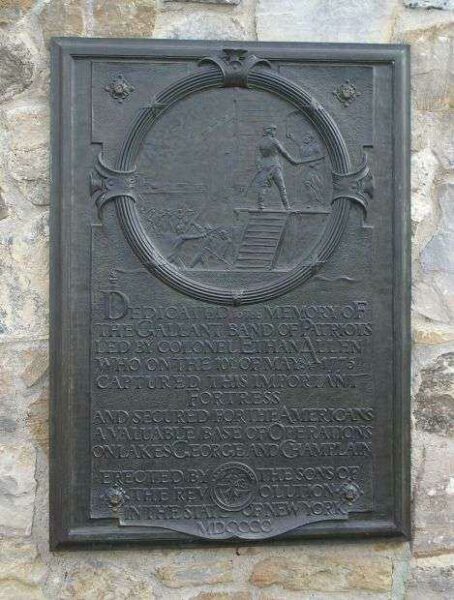 COLONEL ETHAN ALLEN REVOLUTIONARY WAR MEMORIAL PLAQUE