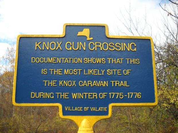 KNOX GUN CROSSING REVOLUTIONARY WAR MEMORIAL MARKER